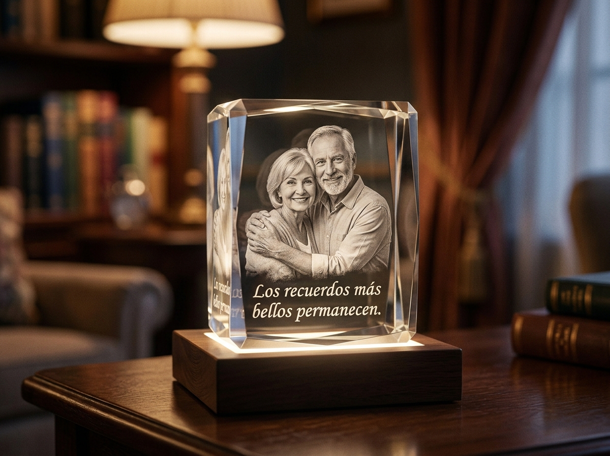 Cristal 3D personalizado para regalar recuerdos con luz propia